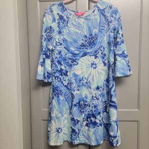 Lilly Pulitzer Floral Blue Sleevess Small #64